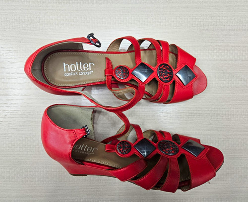 Hotter surabaya red leather - hotter,