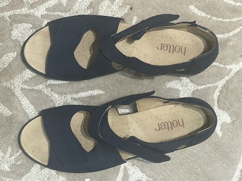 Hotter navy suede - suede, size