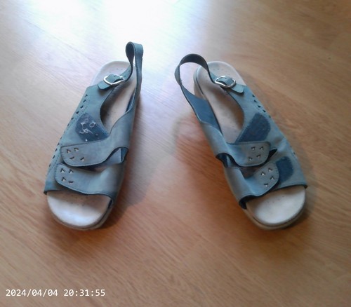 Ladies light blue leather