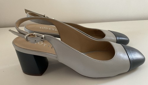Hotter grey navy heeled sandal - grey/navy,