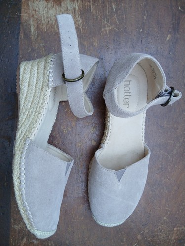 Hotter taupe suede wedge