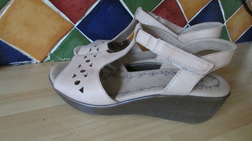 Hotter beige leather ladies - beige,